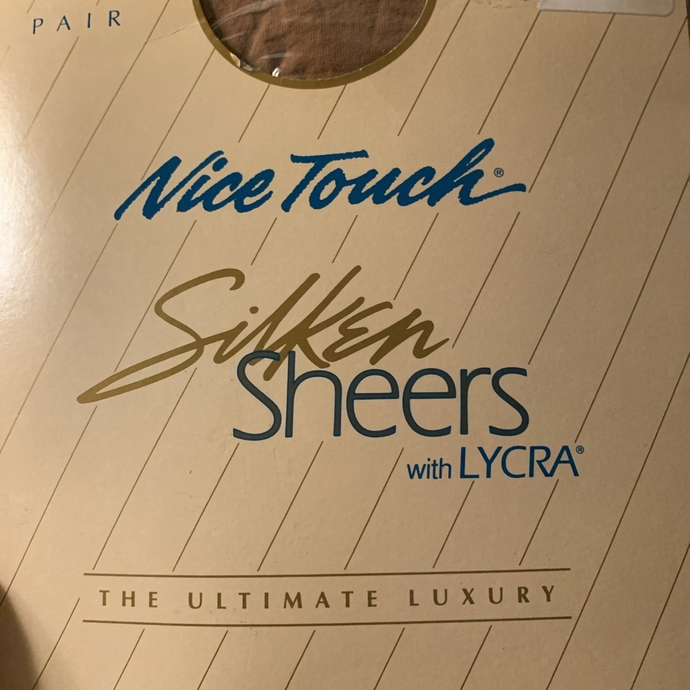 Lot Of 2 Vintage Nice Touch Silken Sheers 70 Denier Lycra Average Nude & Taupe - Picture 9 of 13